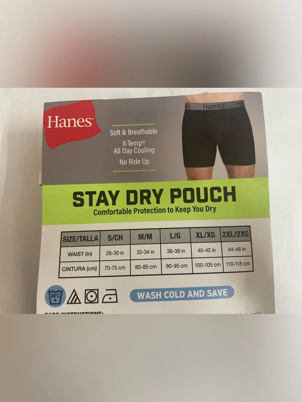 Hanes 3-Pack Boxer Briefs in Black, Gray &  Blue Size S